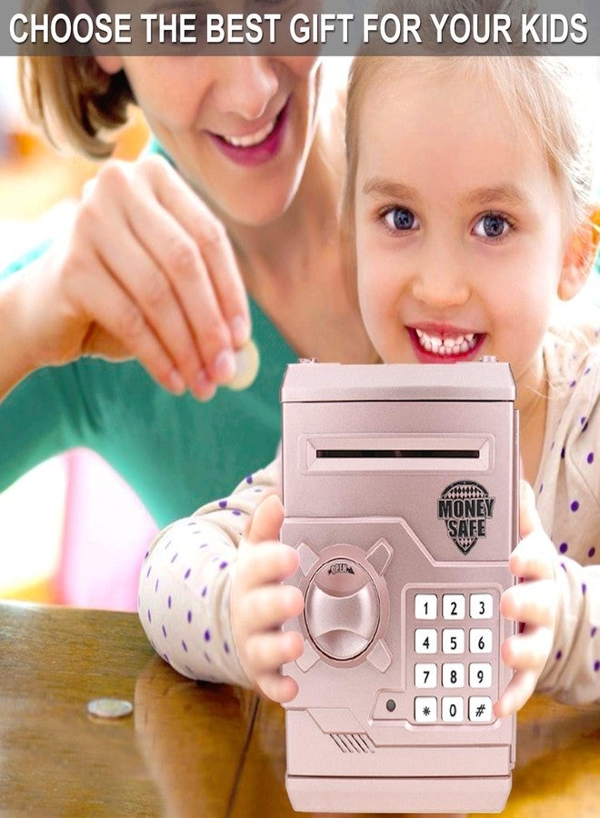 TOPBRY Piggy Bank for kids,Electronic Password Piggy Bank Kids Safe Bank Mini ATM Piggy Bank Toy for 3-14 Year Old Boys and Girls (Rose Gold) - Image 5